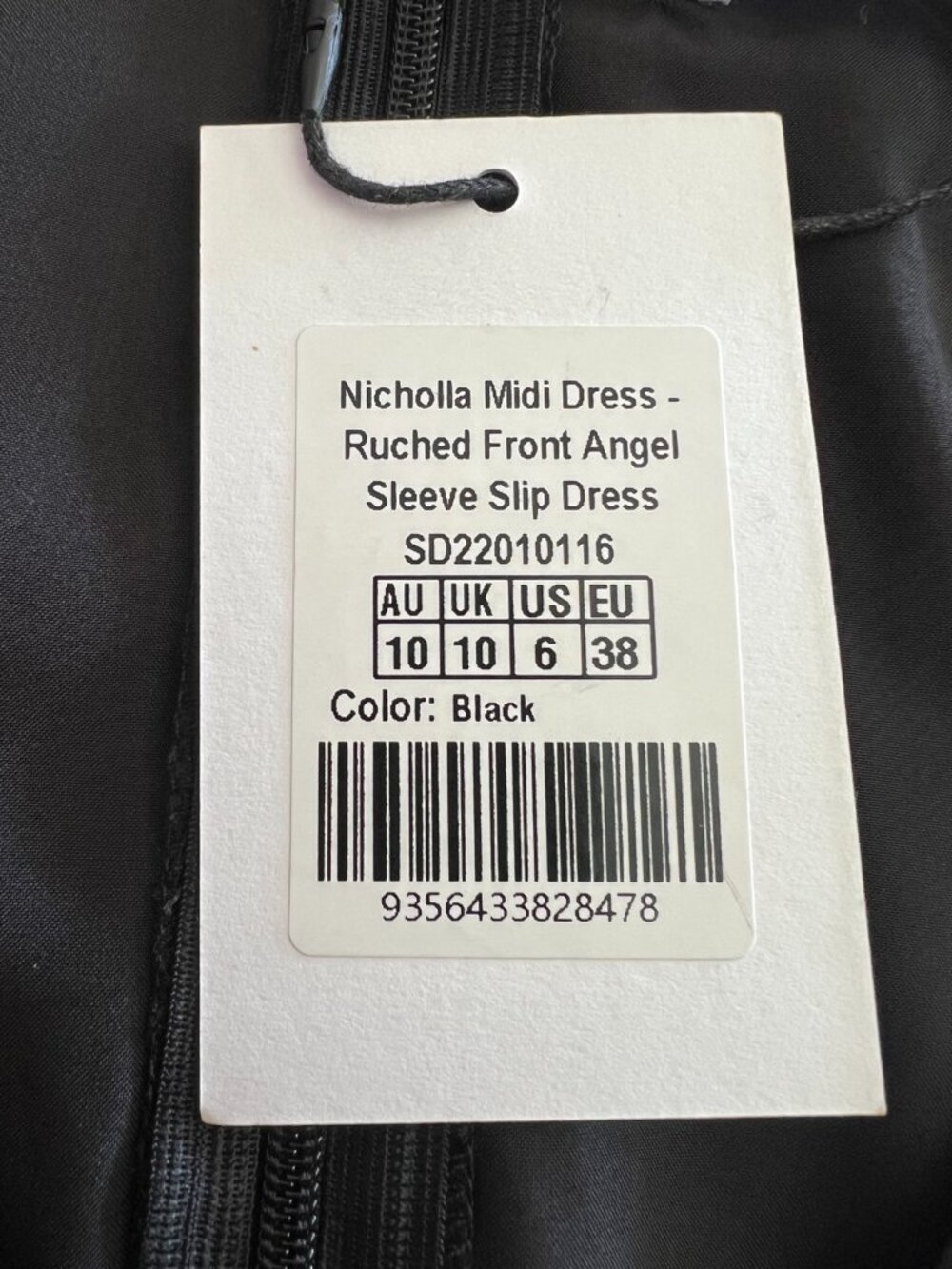 Showpo. Black Satin Bias Cut Midi Slip Dress Whimsigoth Dark Romantic NWT - Picture 5 of 5